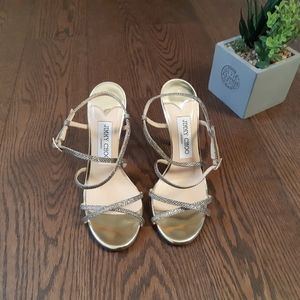 Jimmy Choo Elaine strappy glitter sandals